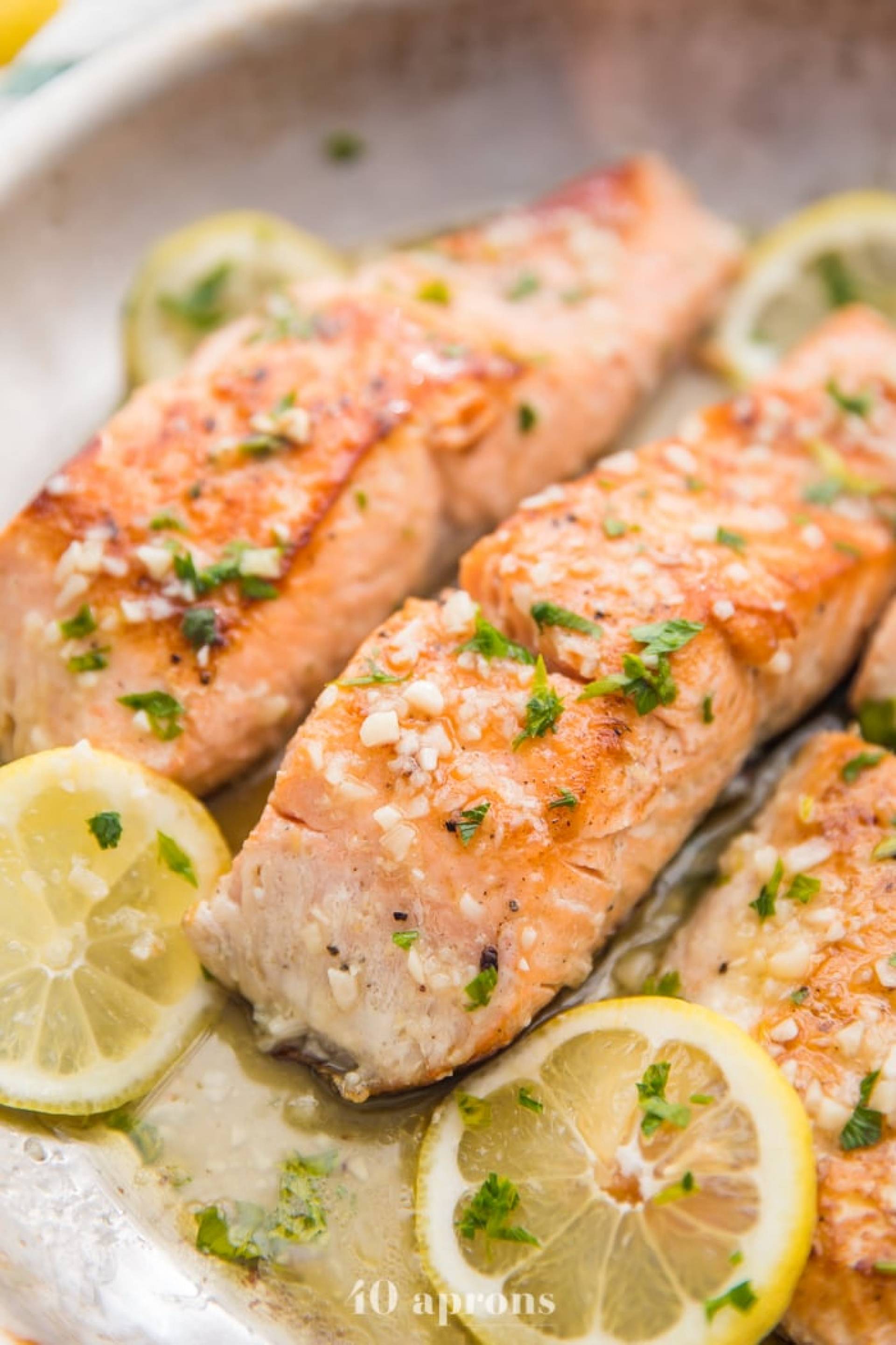 Garlic Lemon Salmon [Herb Roasted Potato]