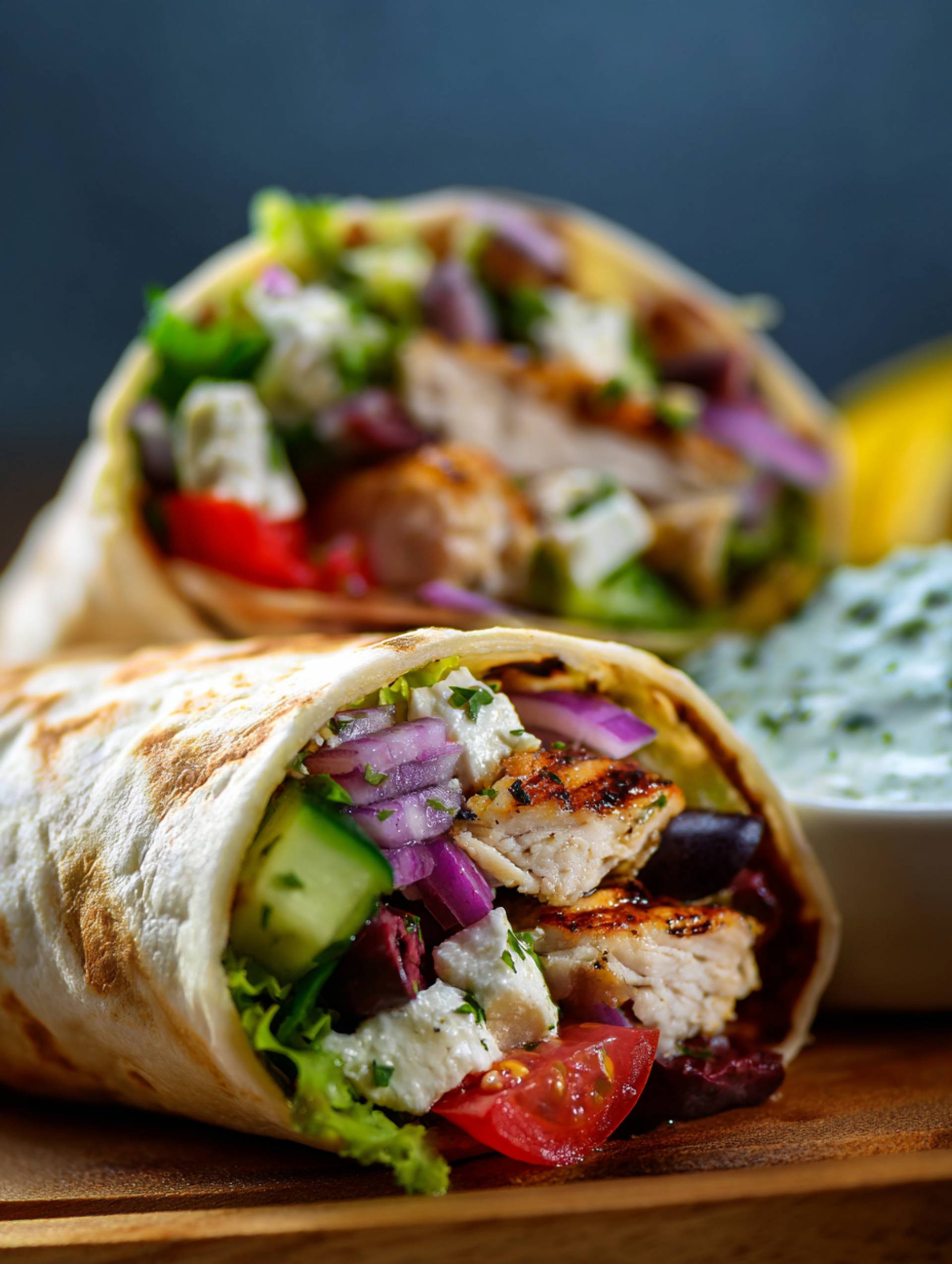 Mediterranean Chicken Wrap Mediterranean Chicken Wrap