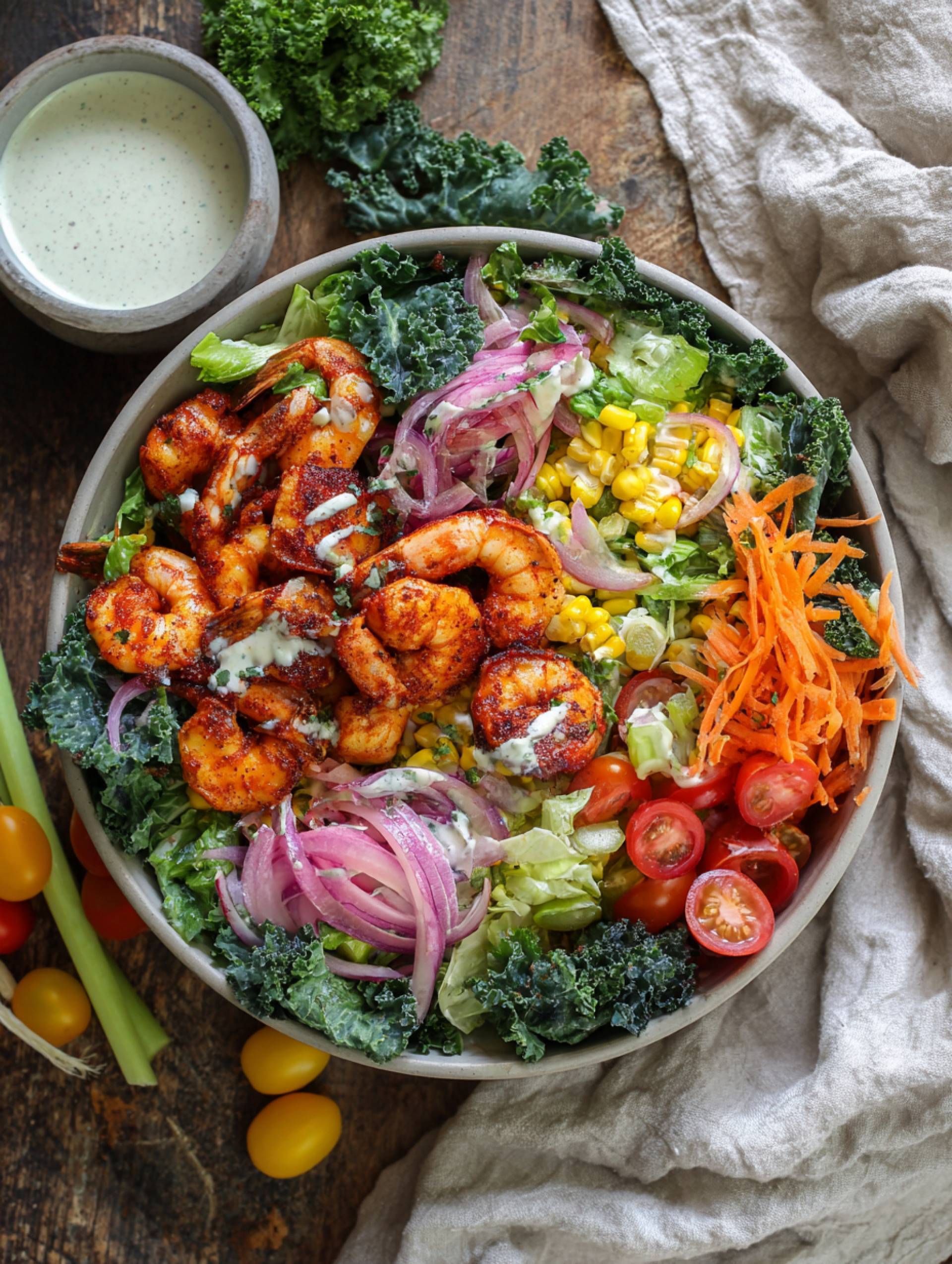 Buffalo Shrimp Chopped Salad Buffalo Shrimp Chopped Salad