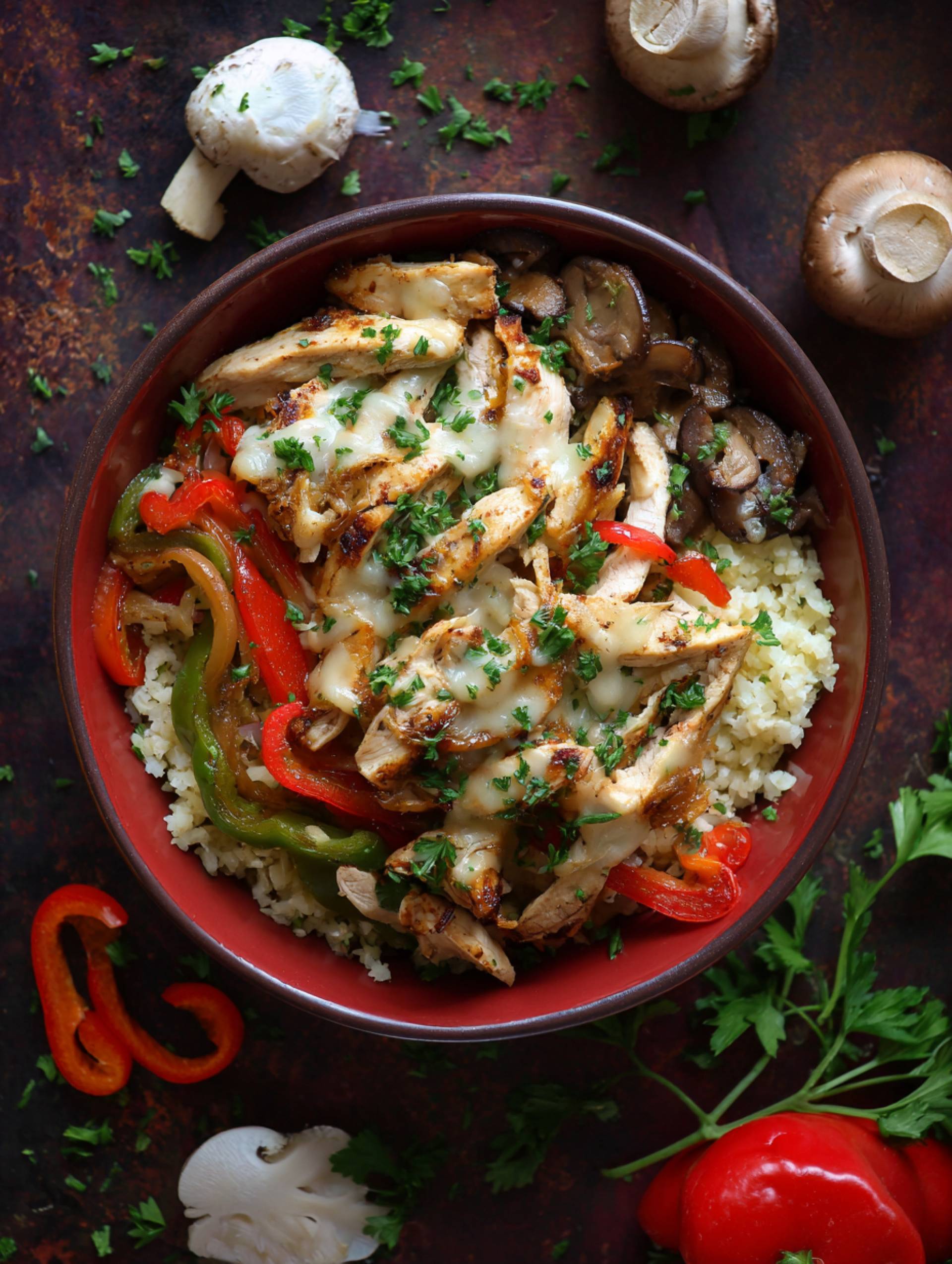 Chicken Cheesesteak Bowl [Low Carb]