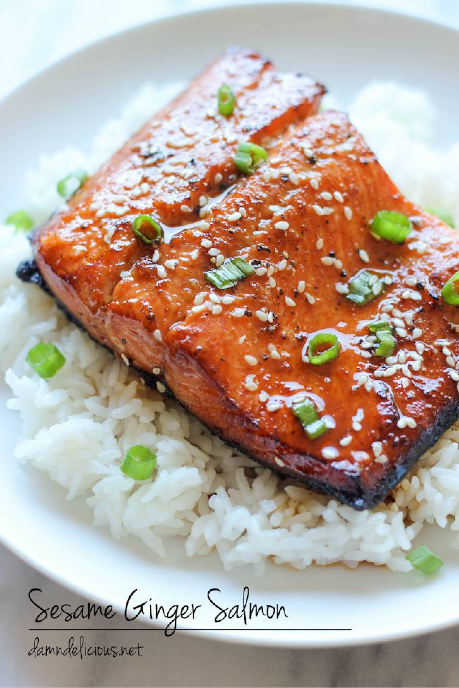 Sesame Ginger Salmon [Roasted Sweet Potato Wedges]