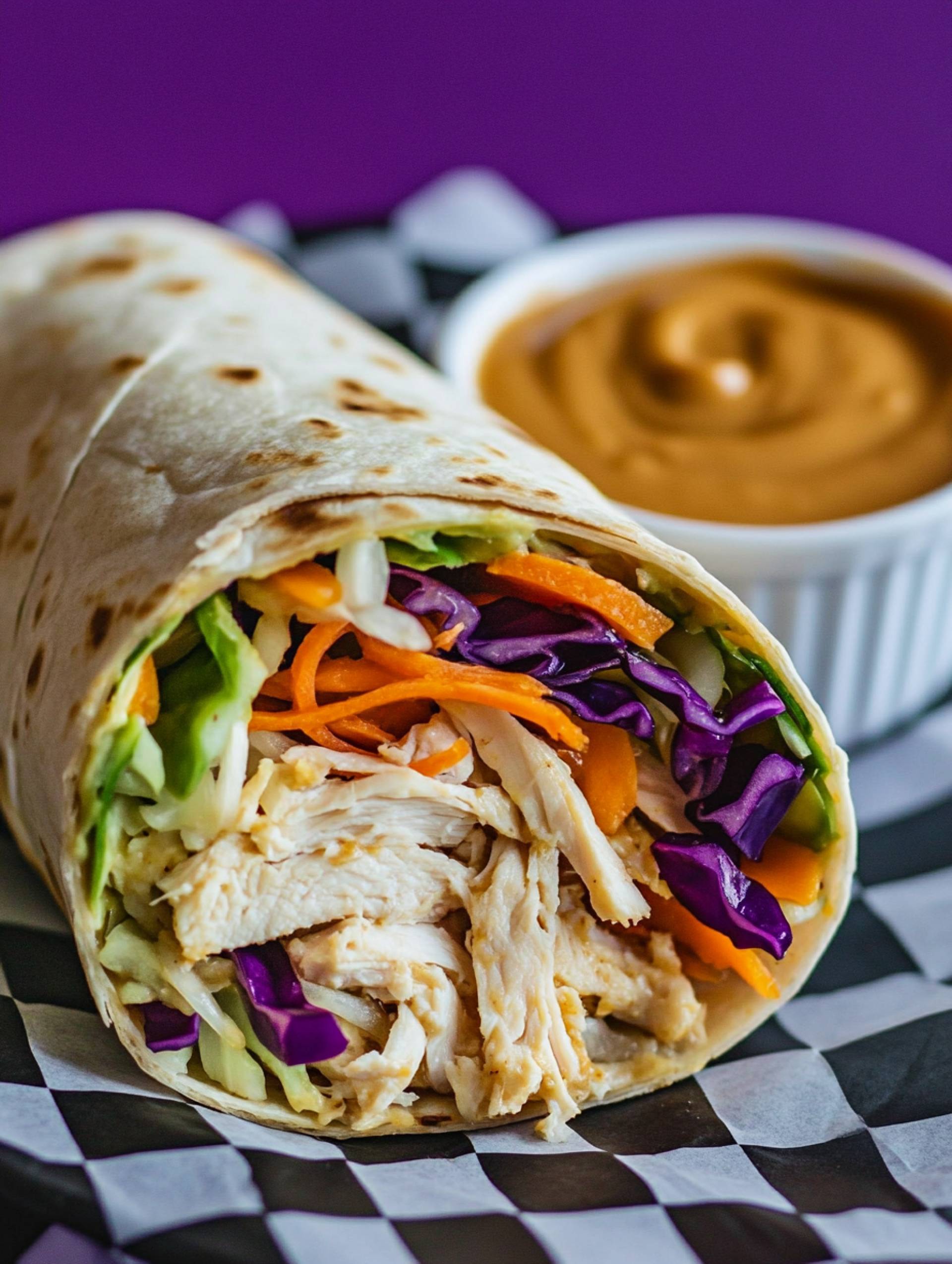 Thai Peanut Chicken Wrap