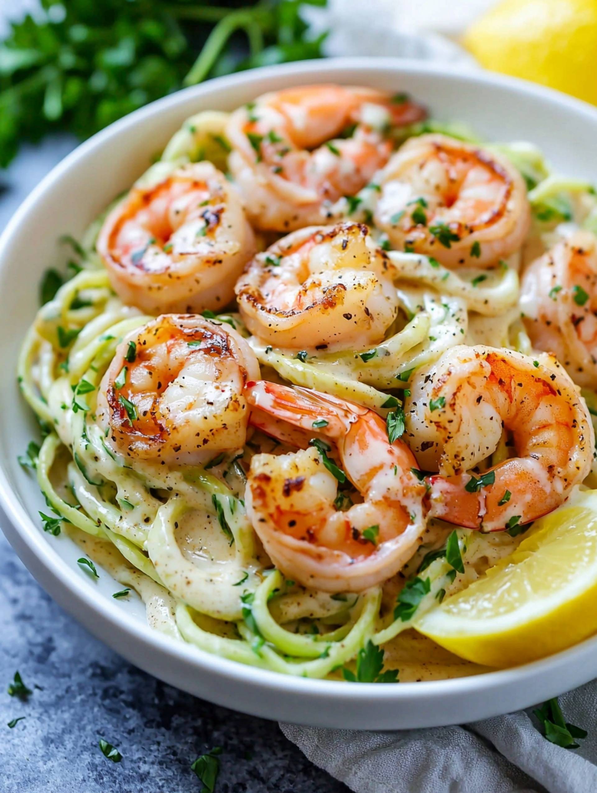 Shrimp Alfredo [Low Carb]