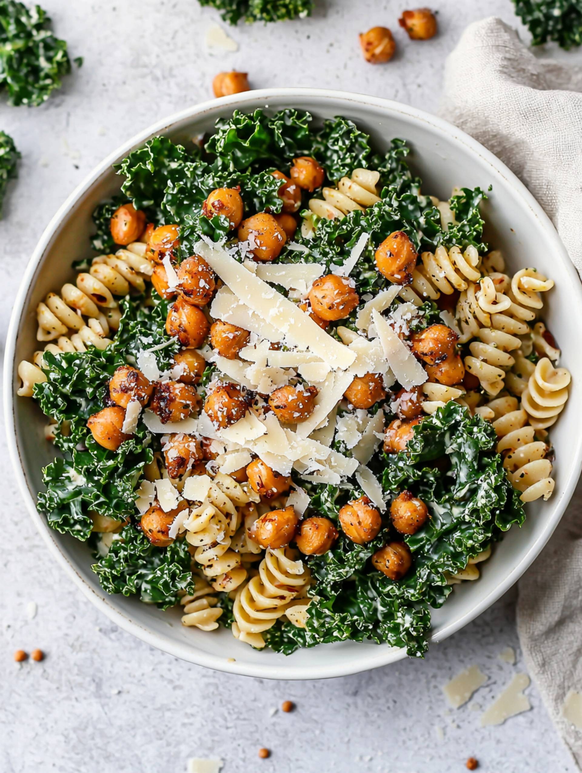 Kale Caesar Pasta Salad