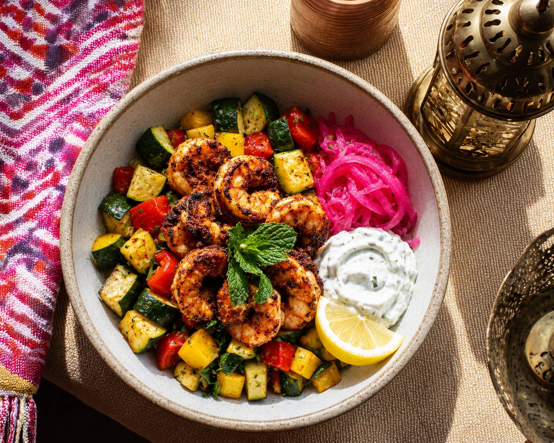 Harissa Shrimp Bowl [Low Carb]