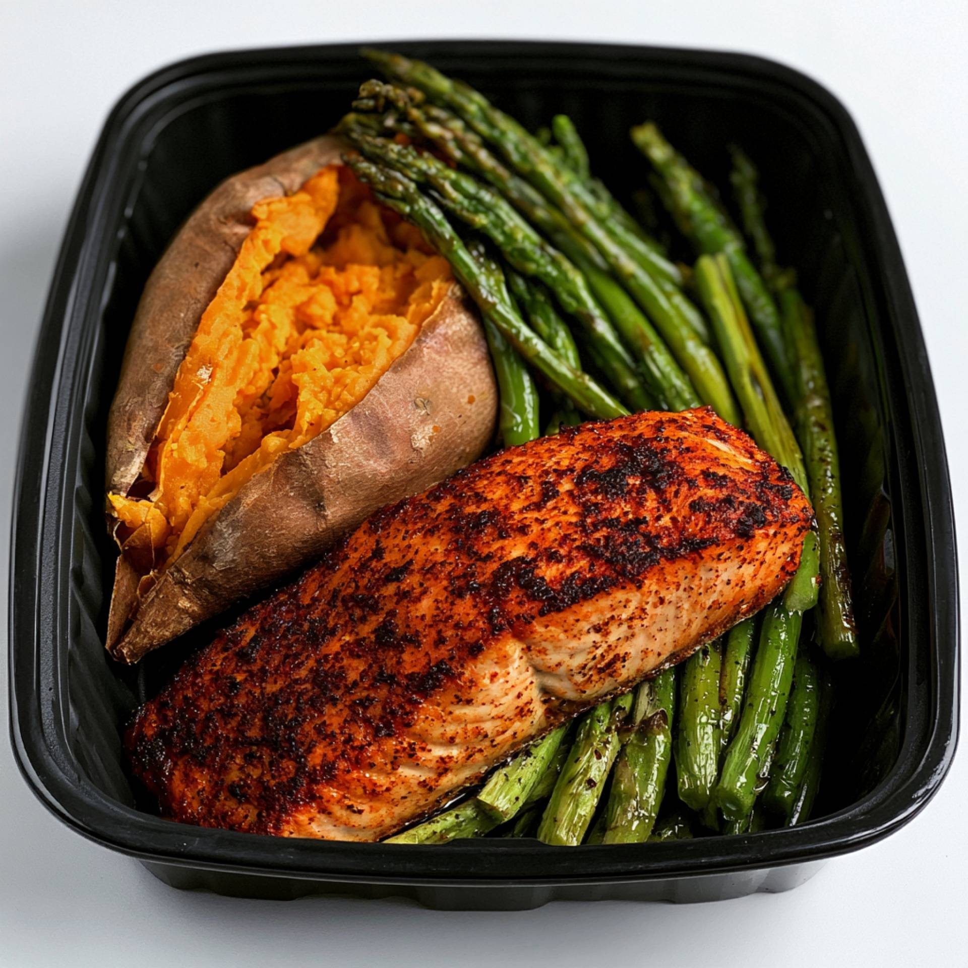 Blackened Salmon & Baked Sweet Potato