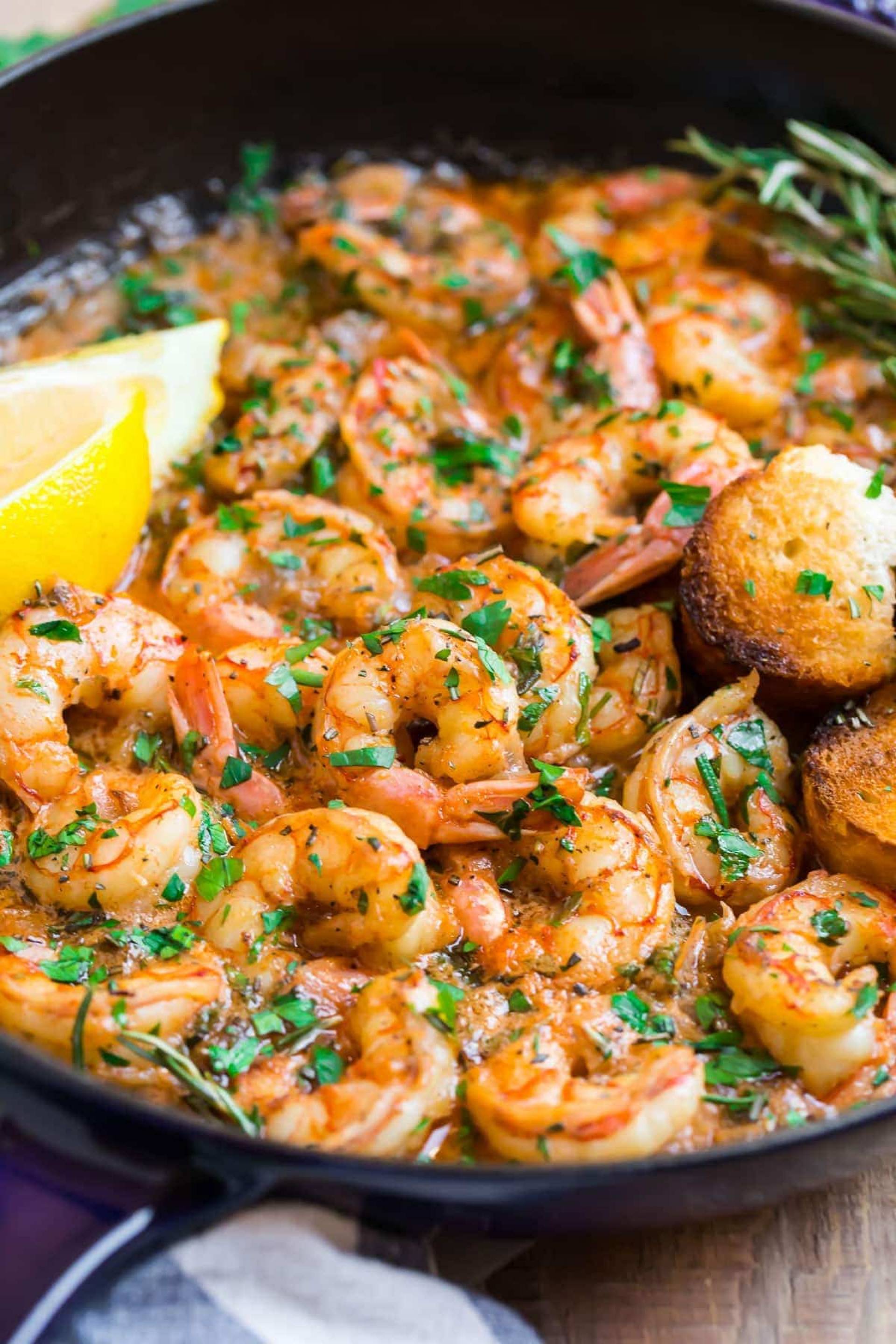 Lemon Garlic Shrimp [Sweet Potato Mash]