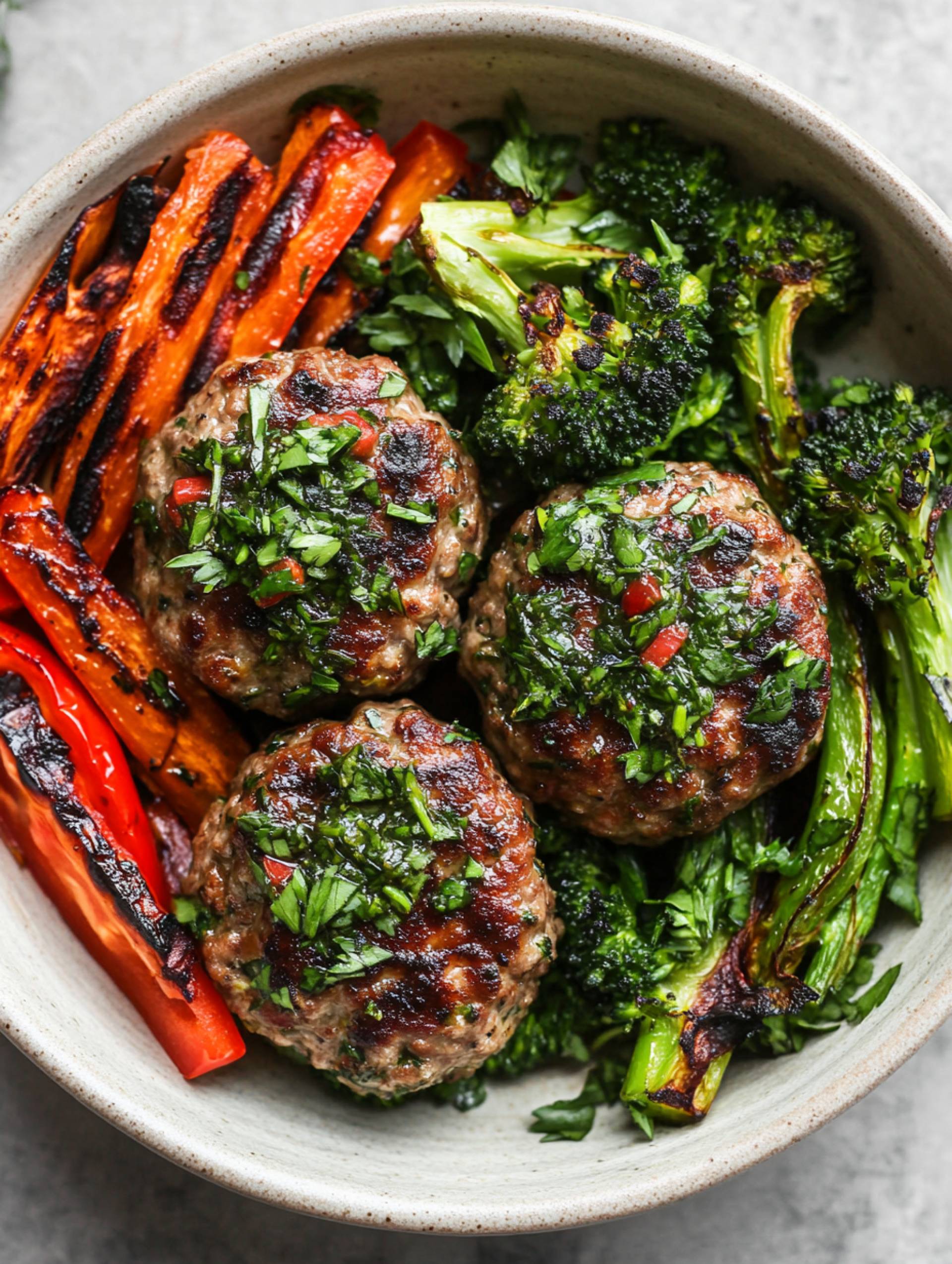 Chimichurri Beef Meatballs [Chimichurri Rice]