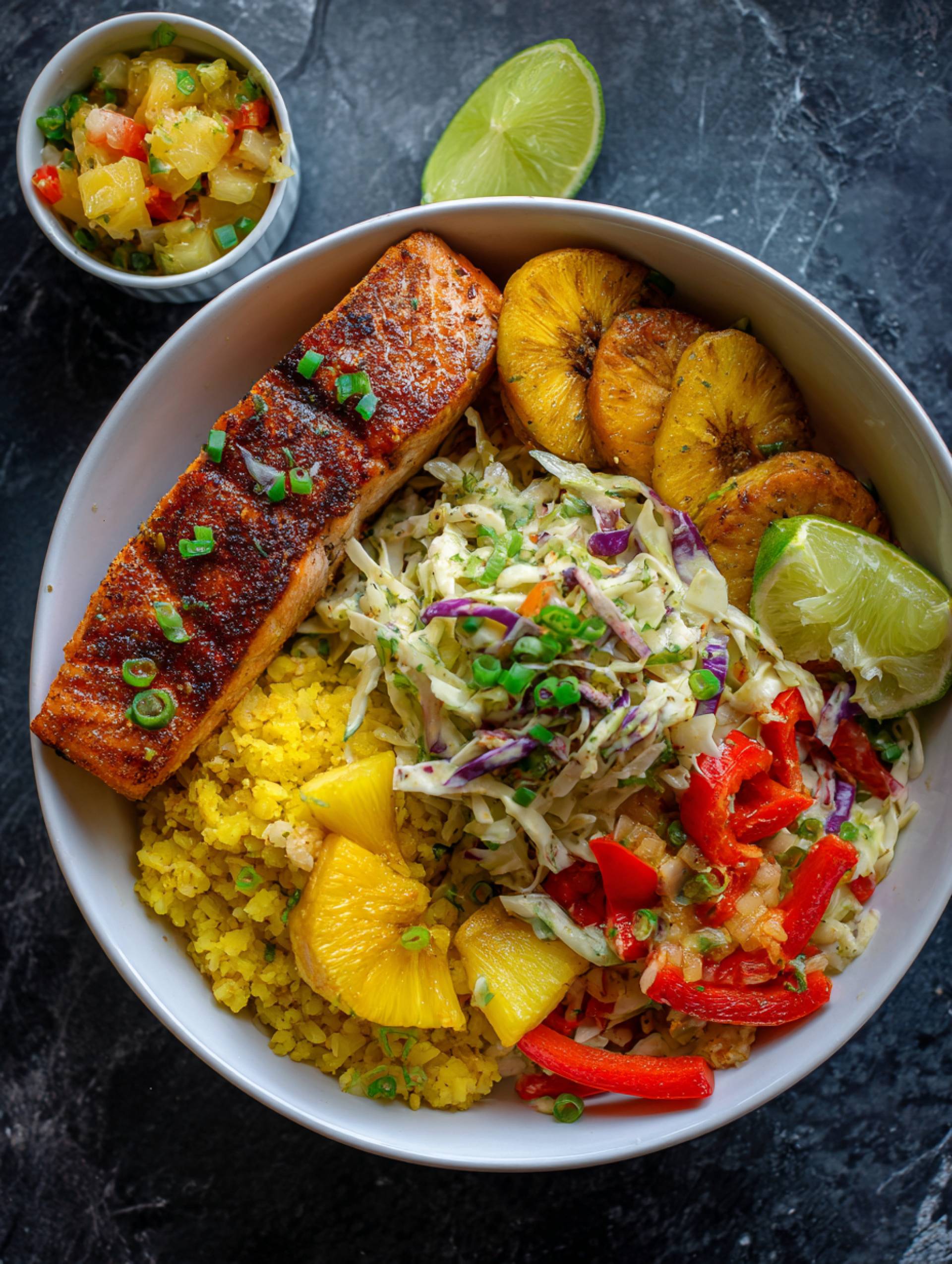 Jerk Salmon Bowl [Low Carb]
