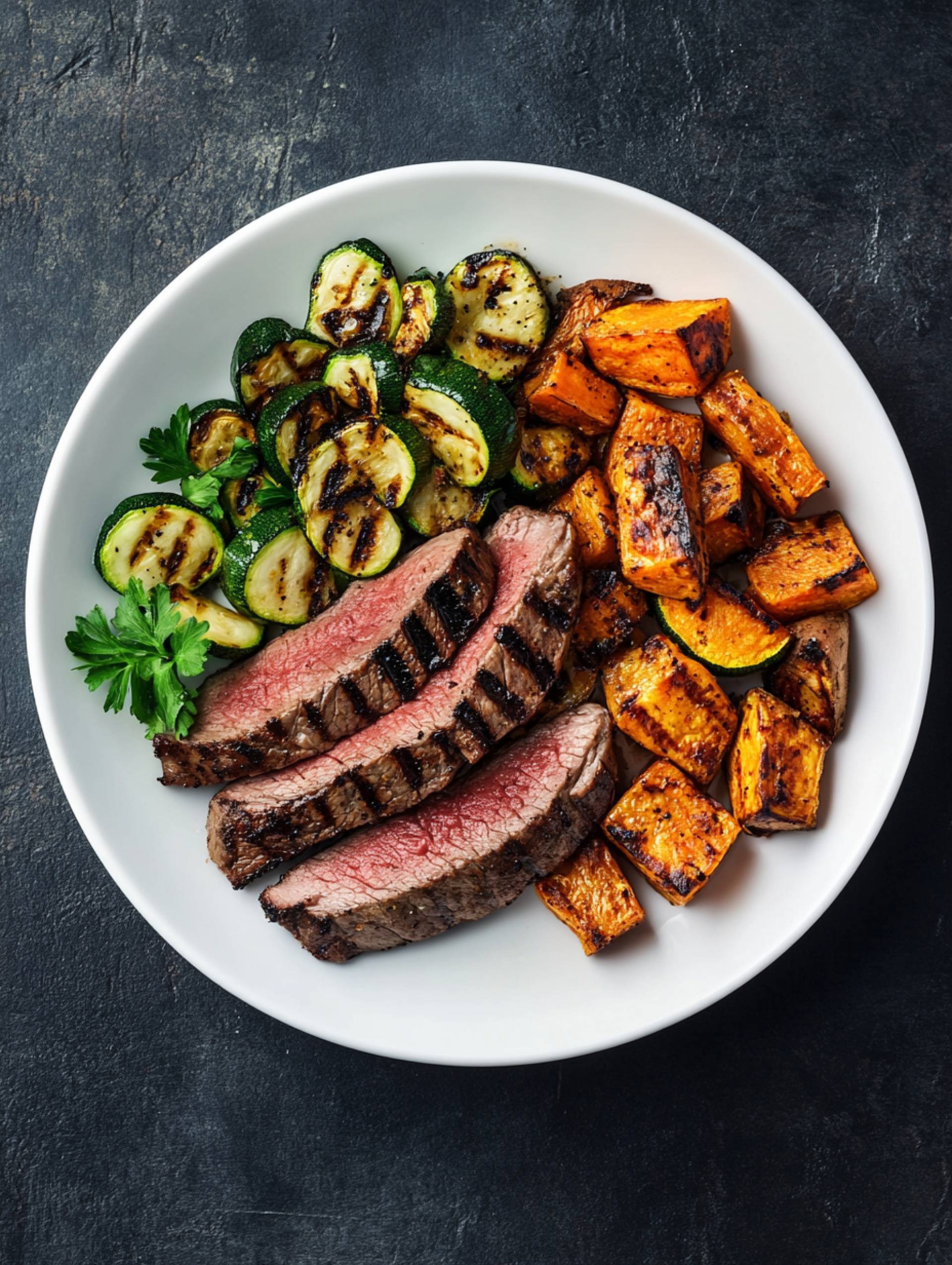 Grilled Steak & Roasted Sweet Potatoes