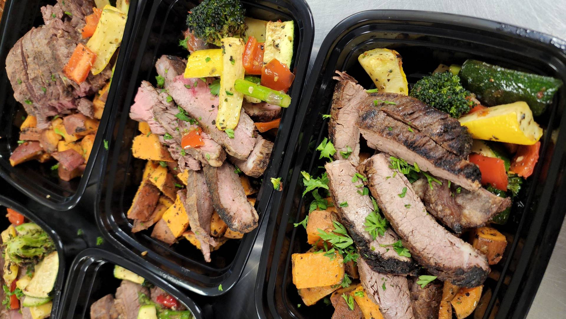 Grilled Steak & Roasted Sweet Potatoes