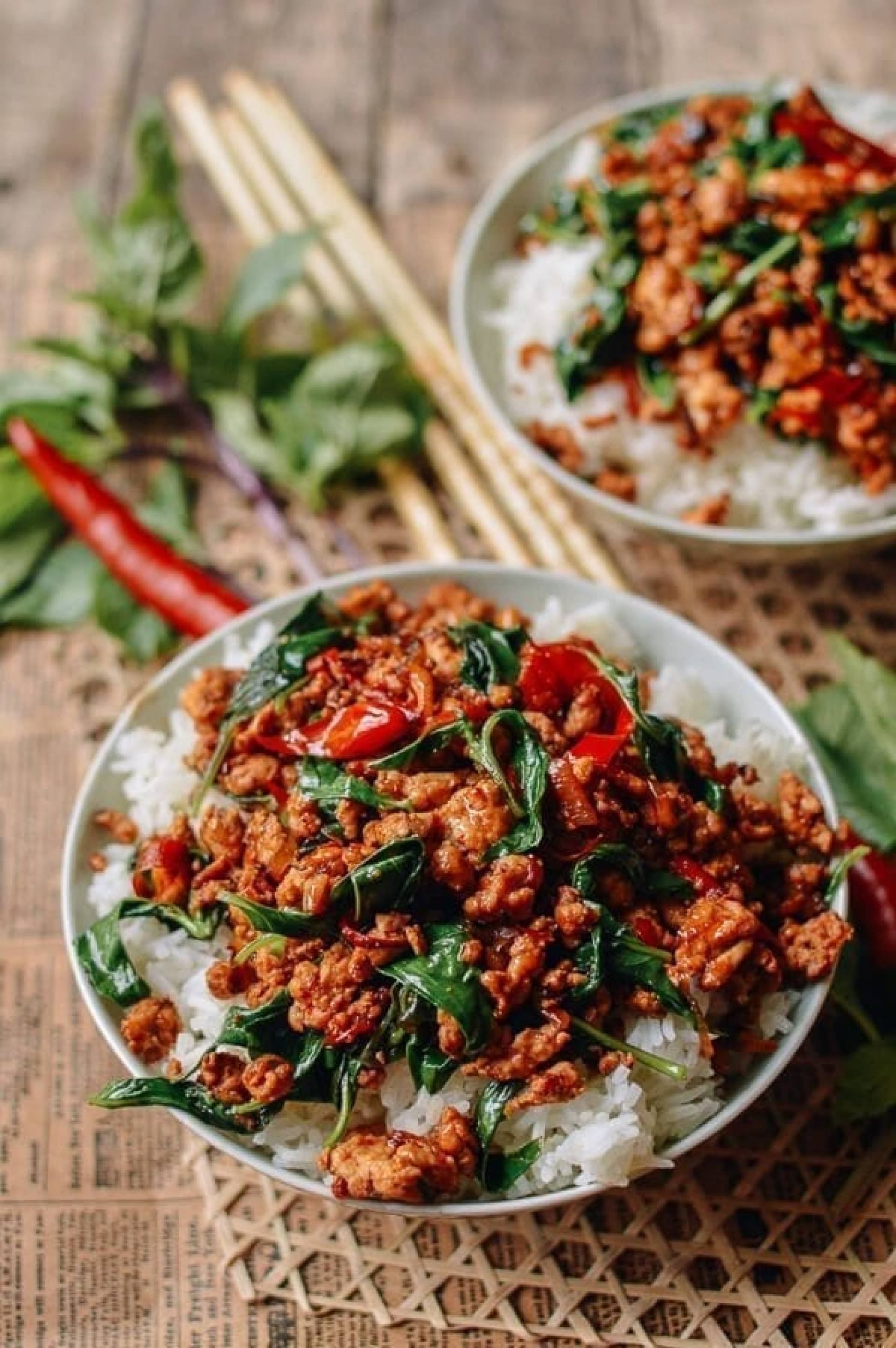 Thai Basil Ground Chicken Bowl