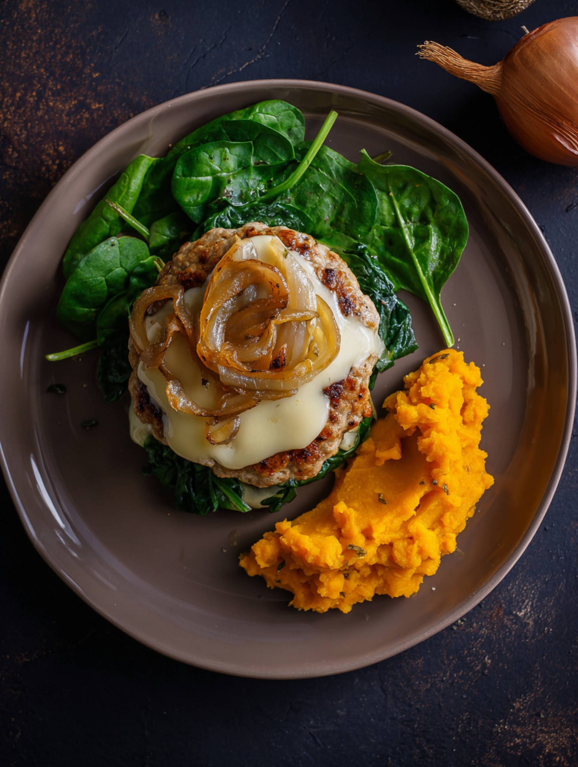 French Onion Turkey Burger [Low Carb} French Onion Turkey Burger [Low Carb}