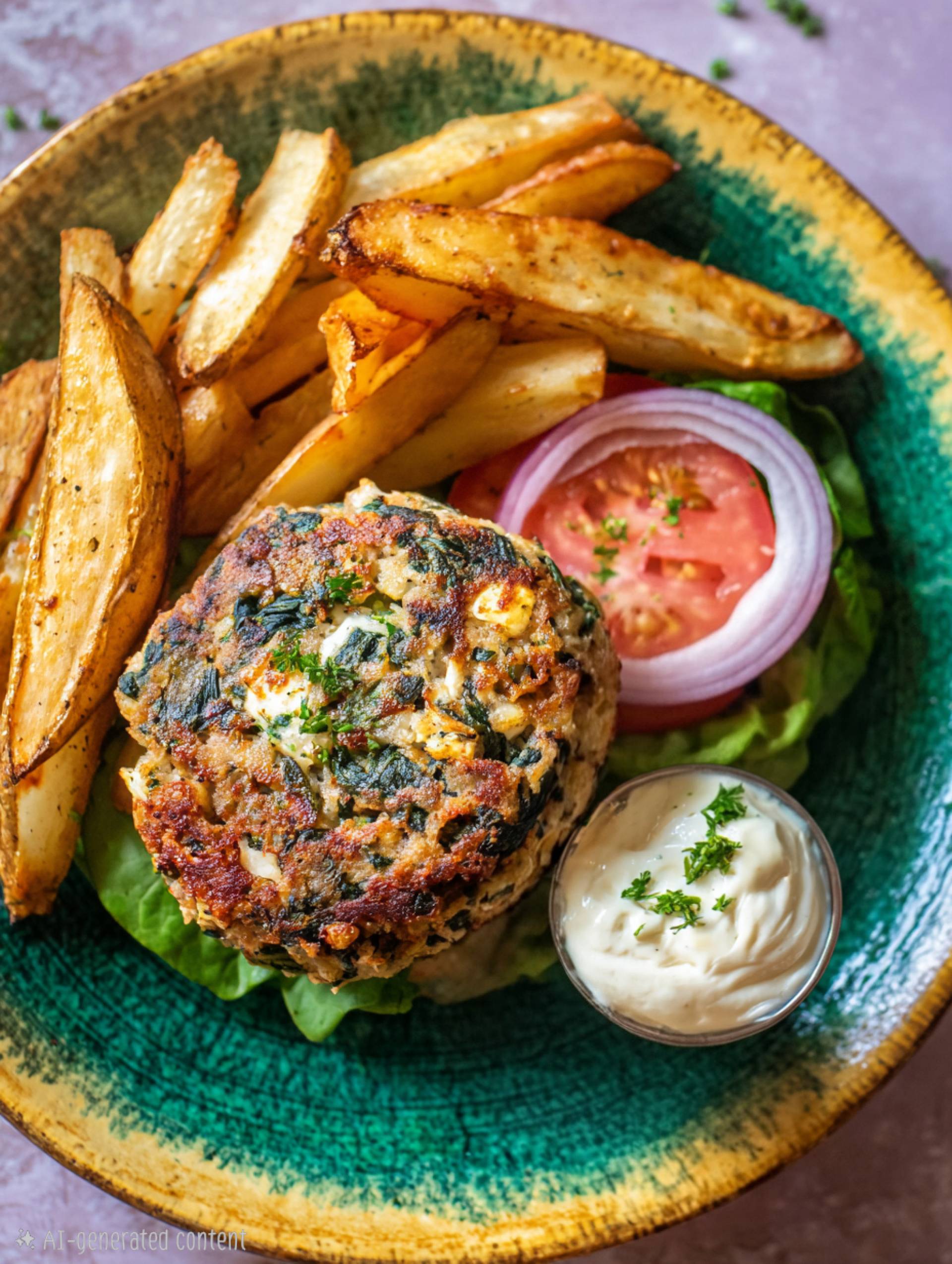 Spinach Feta Turkey Burgers