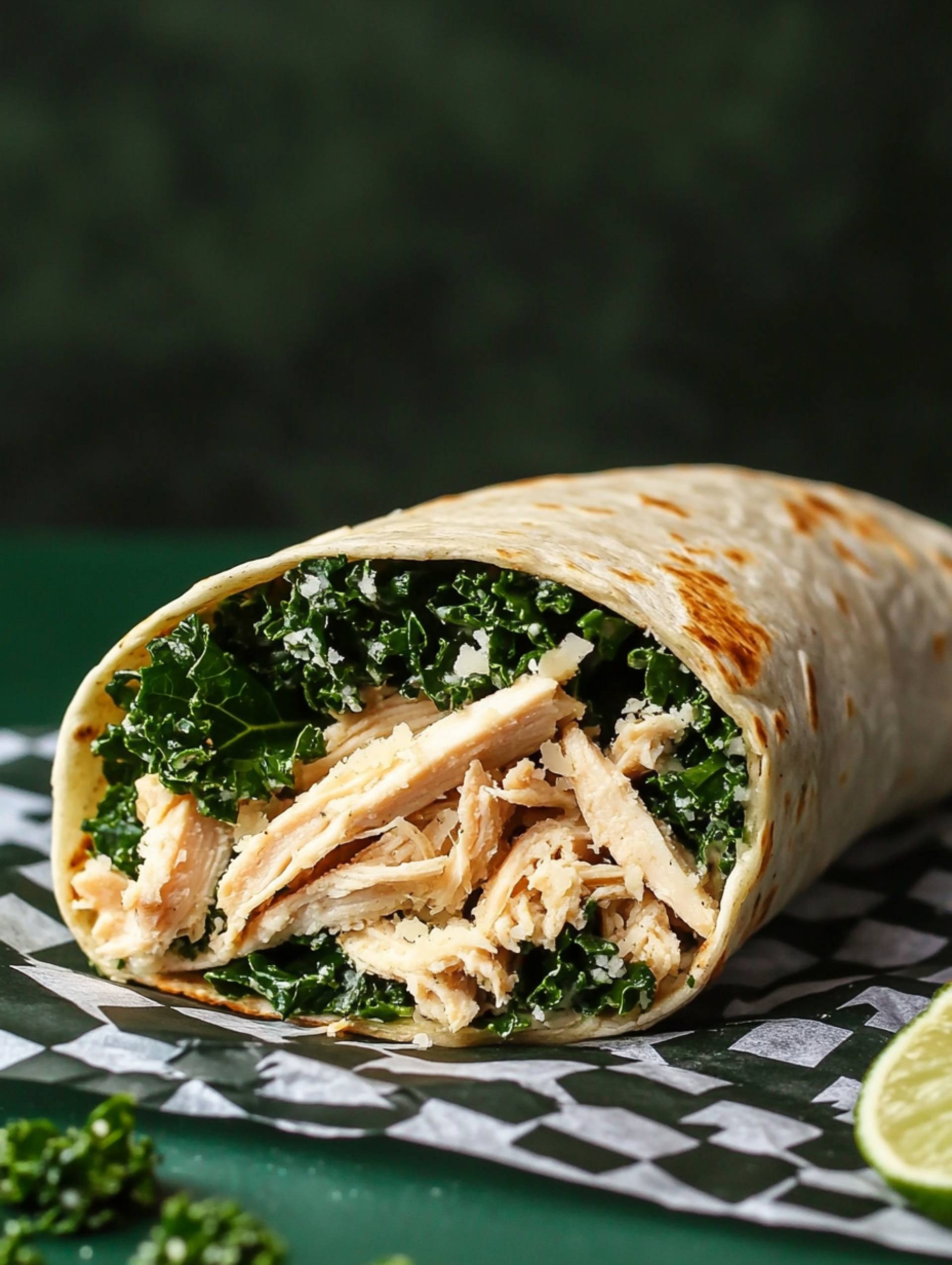 Kale Chicken Caesar Wrap