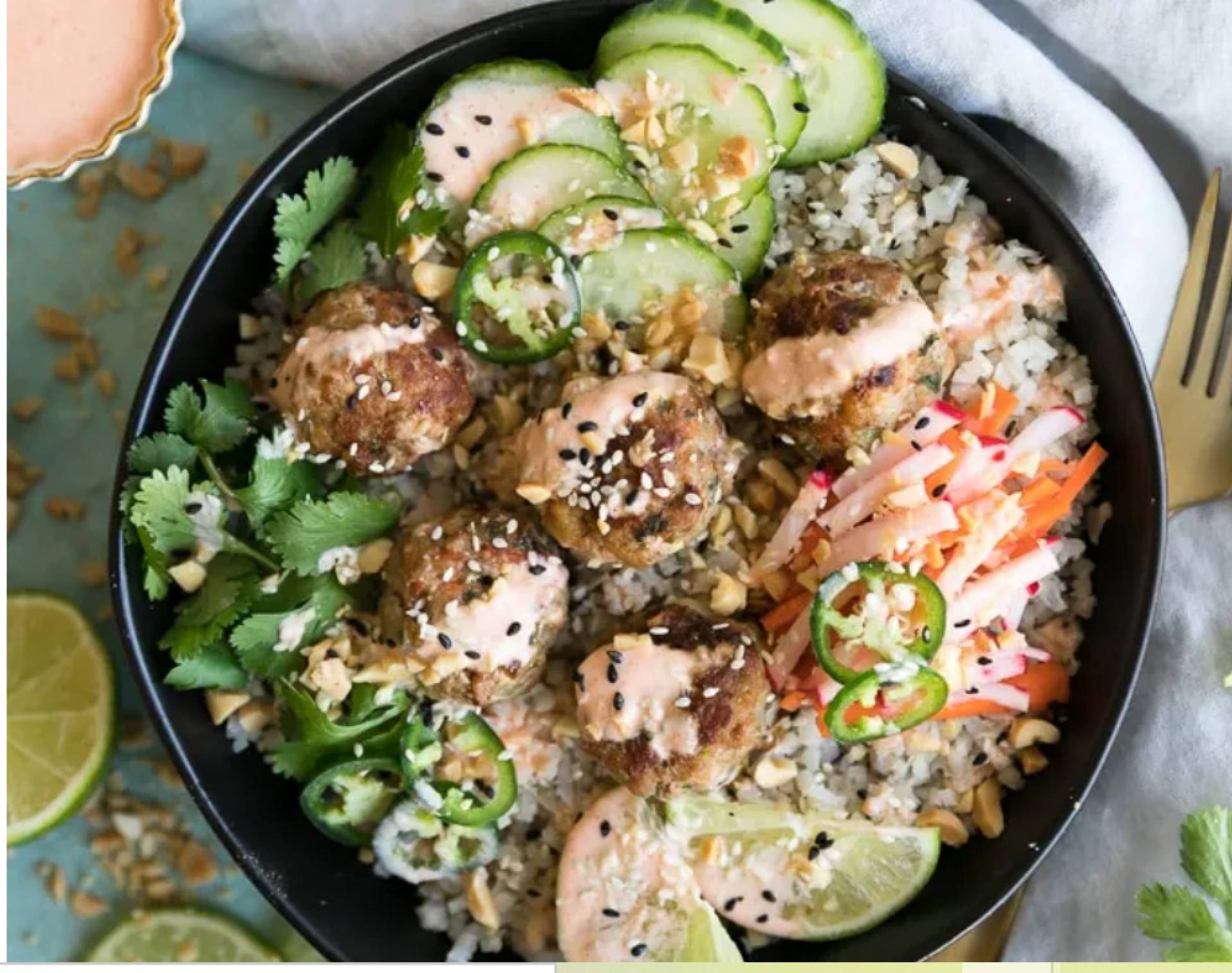 Banh Mi Turkey Meatballs