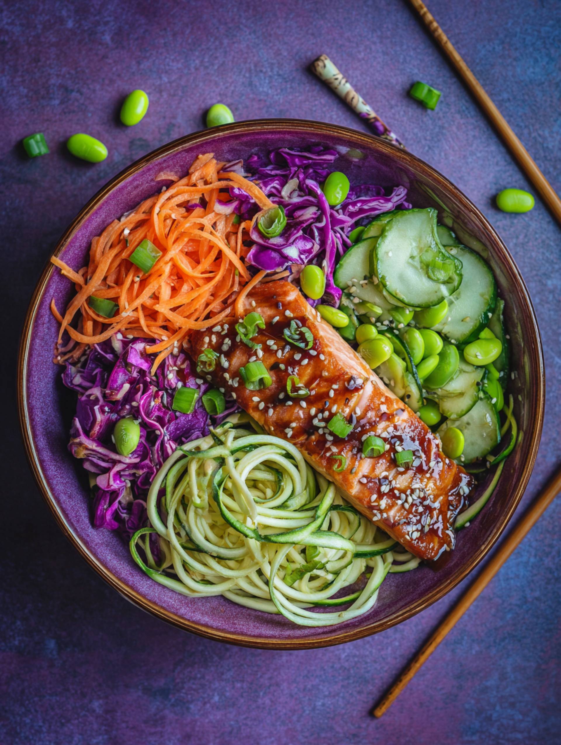 Asian Salmon Rice Bowl [Low Carb]
