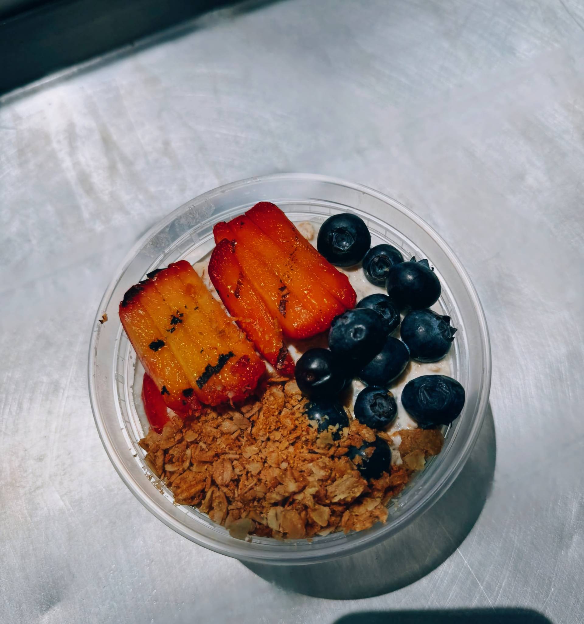 Grilled Peach & Berry Overnight Oats