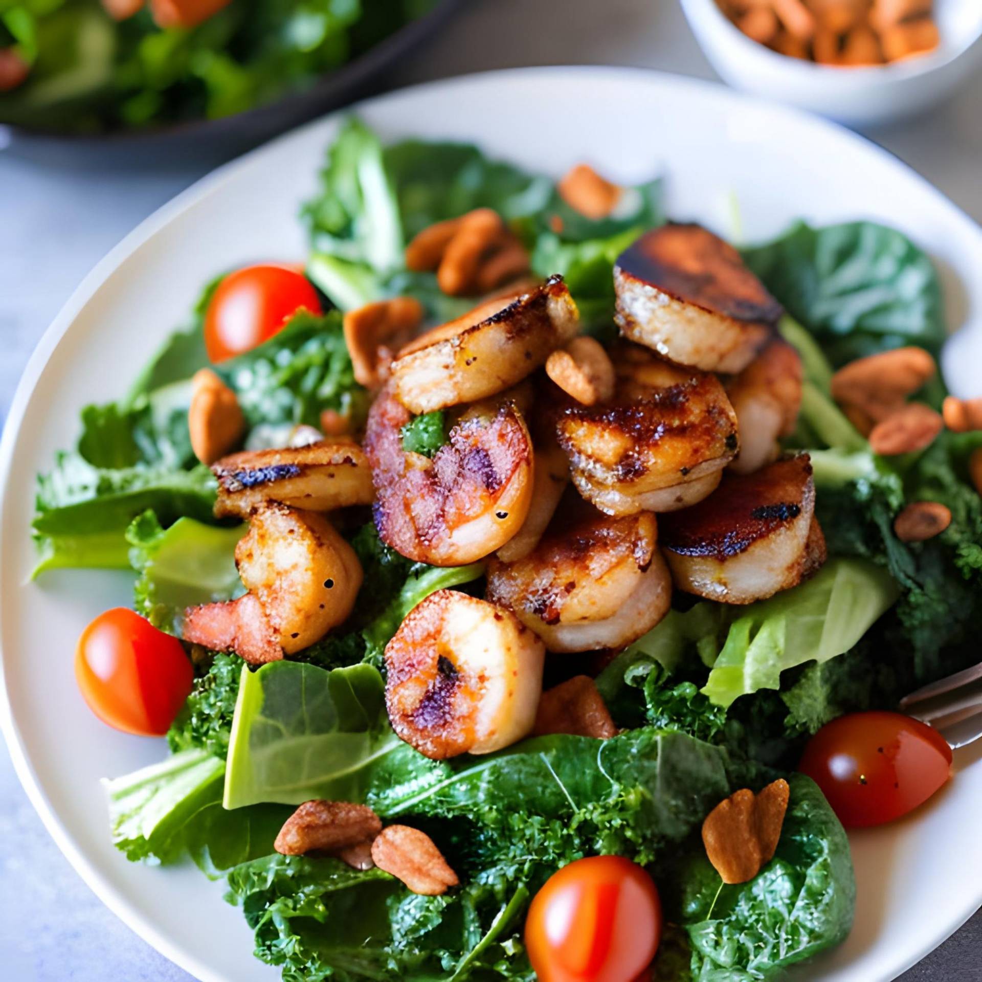 Shrimp Kale Caesar Salad