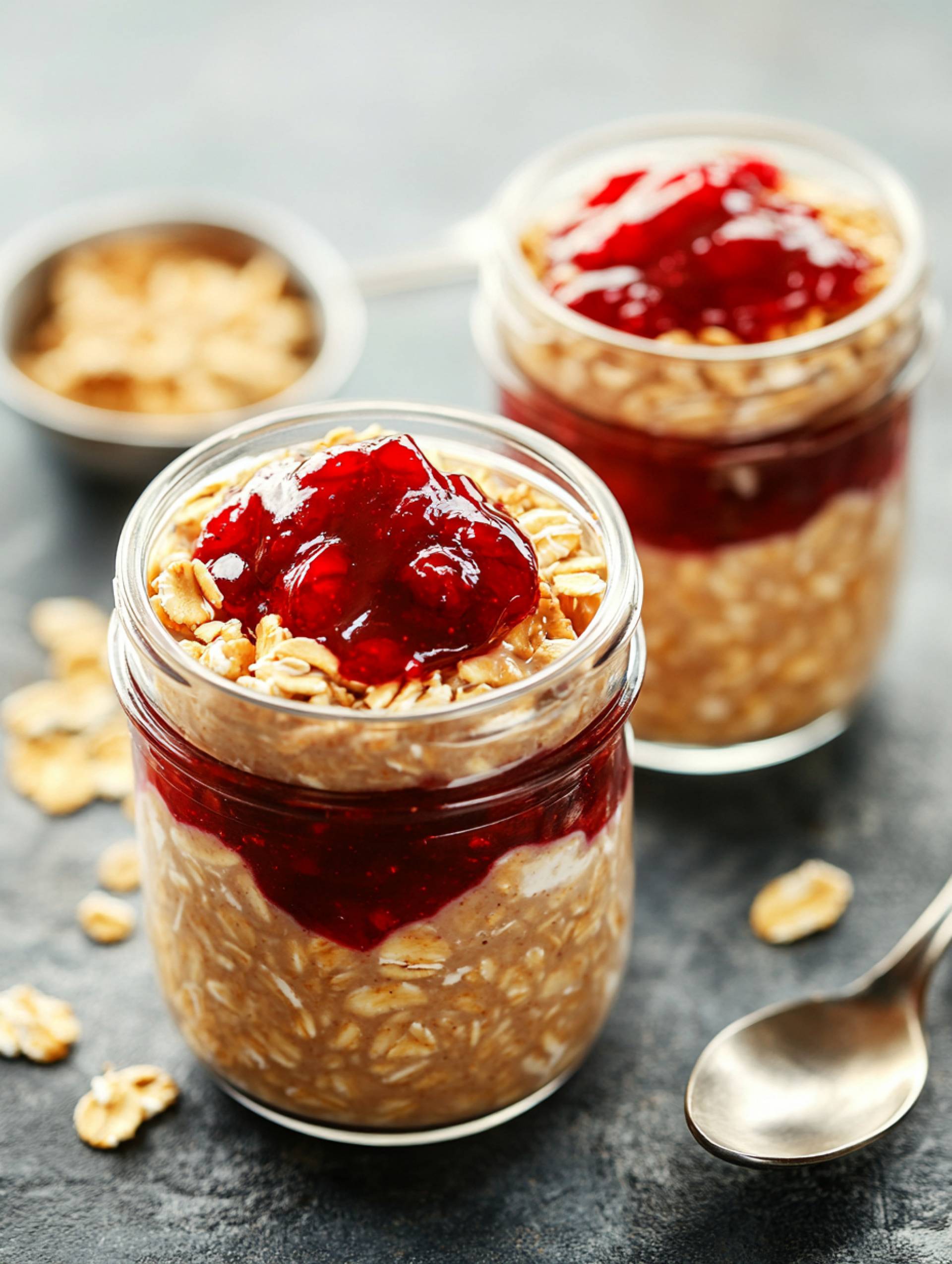 PB & J Overnight Oats