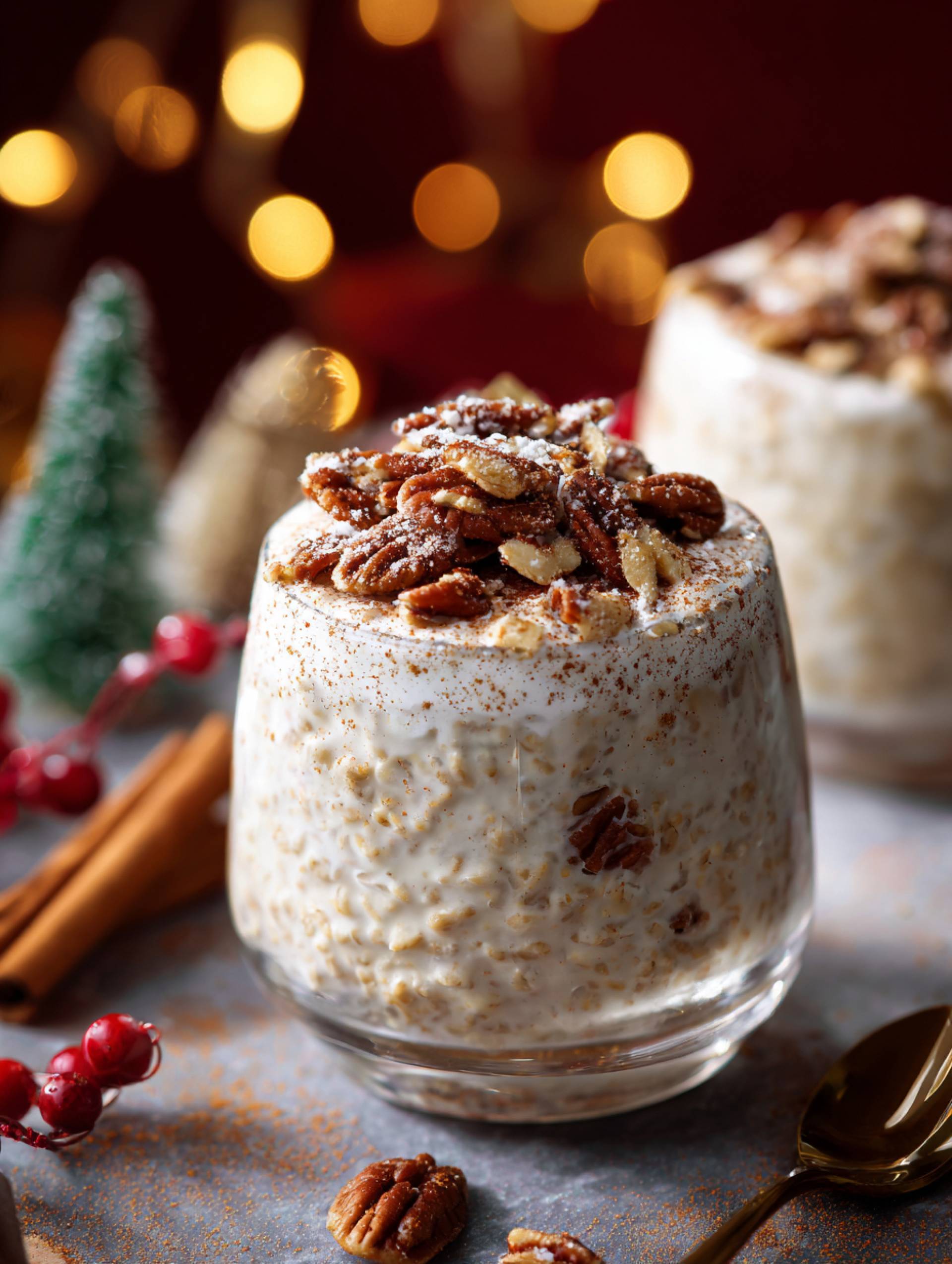 Eggnog Protein Overnight Oats